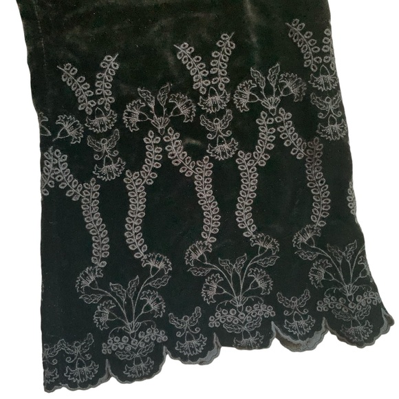 Johnny Was LOVE Uche Cropped Floral Embroidered Wide Leg Velvet Pants LARGE - Picture 9 of 14